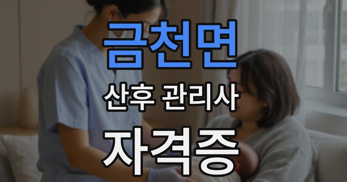 금천면 산후 관리사 자격증