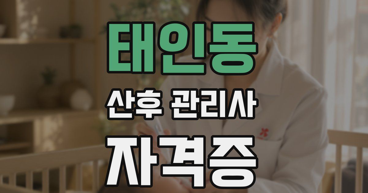 태인동 산후 관리사 자격증