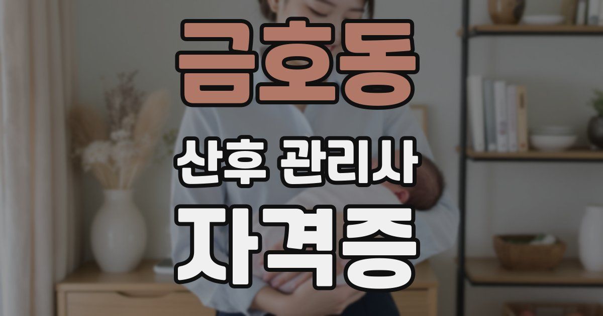 금호동 산후 관리사 자격증