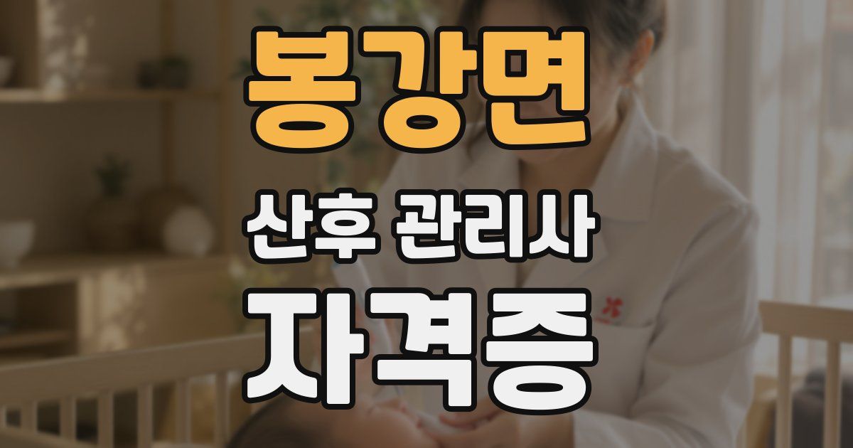 봉강면 산후 관리사 자격증