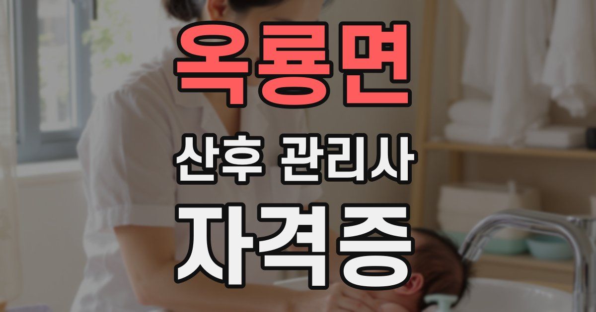 옥룡면 산후 관리사 자격증