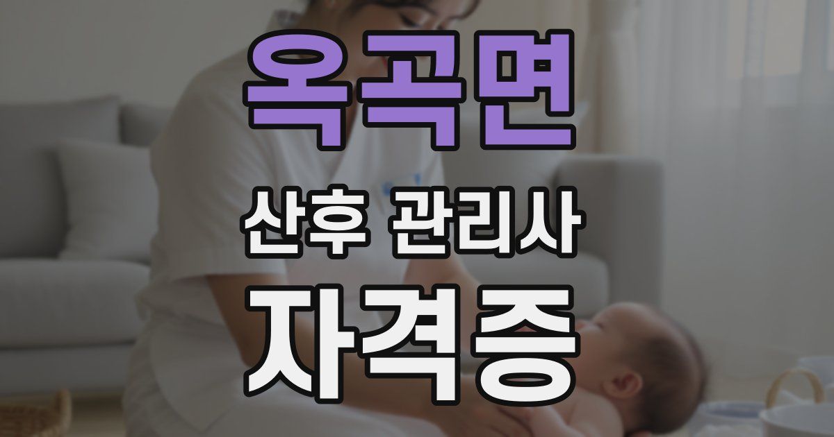 옥곡면 산후 관리사 자격증