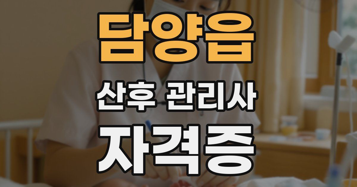 담양읍 산후 관리사 자격증