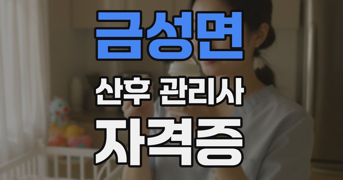 금성면 산후 관리사 자격증