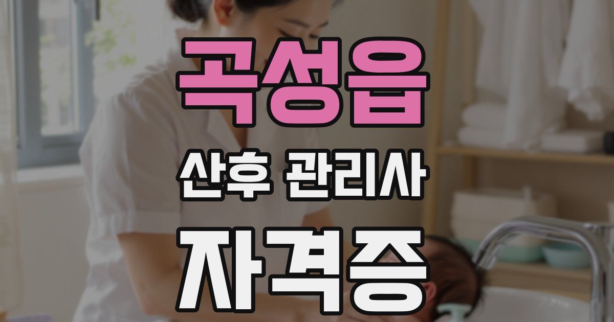 곡성읍 산후 관리사 자격증