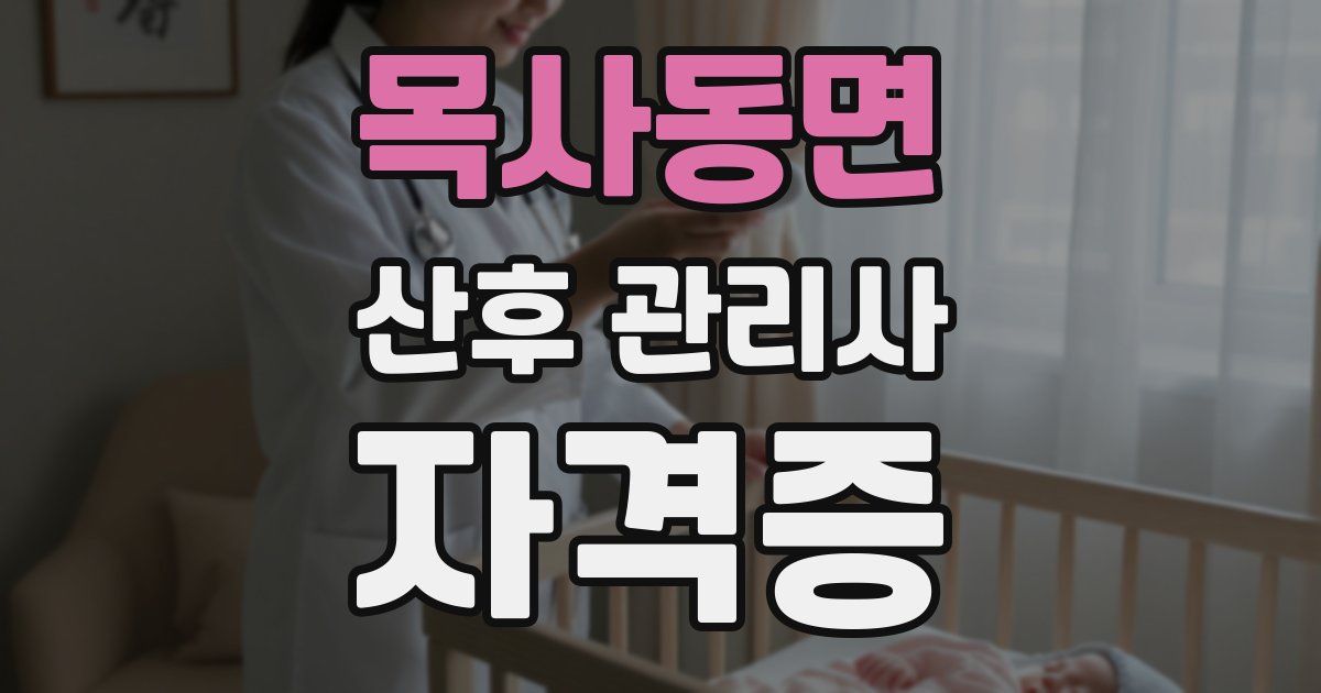 목사동면 산후 관리사 자격증