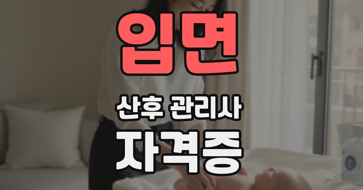입면 산후 관리사 자격증