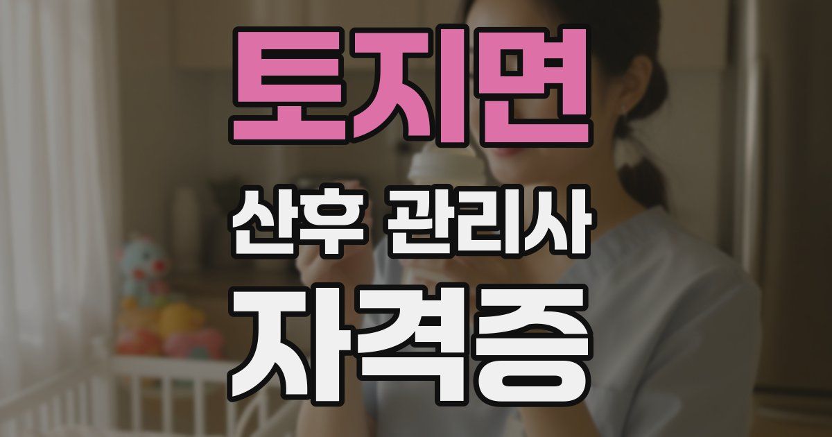 토지면 산후 관리사 자격증