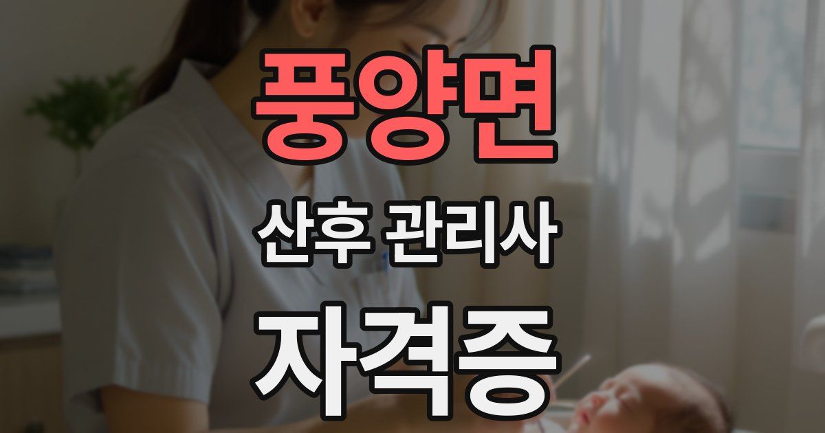 풍양면 산후 관리사 자격증