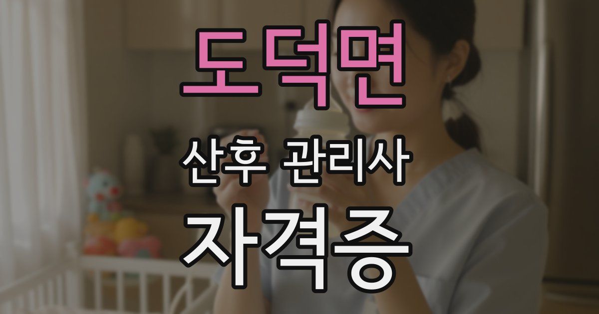 도덕면 산후 관리사 자격증