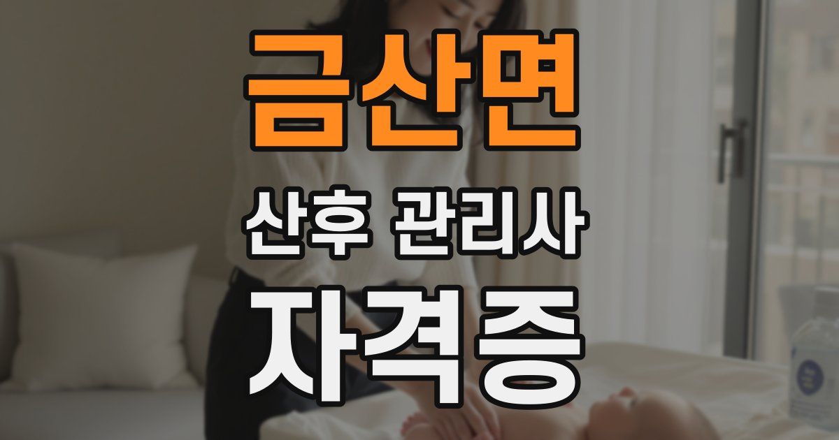 금산면 산후 관리사 자격증