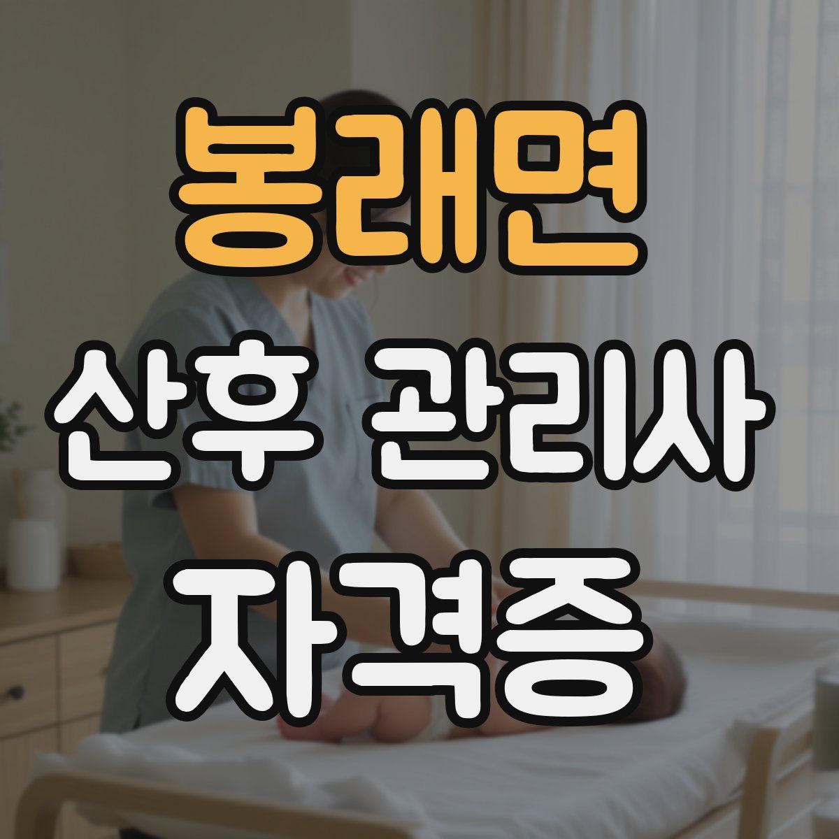 봉래면 산후 관리사 자격증