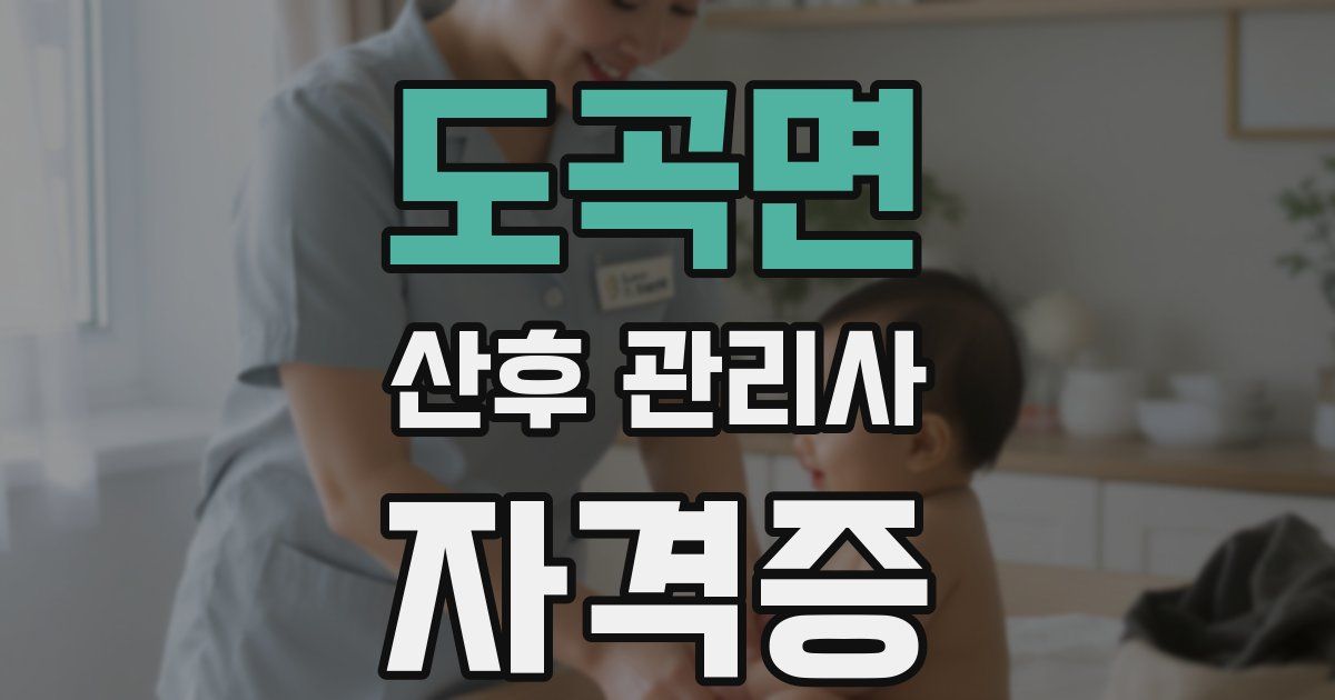 도곡면 산후 관리사 자격증