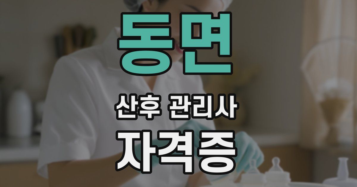 동면 산후 관리사 자격증