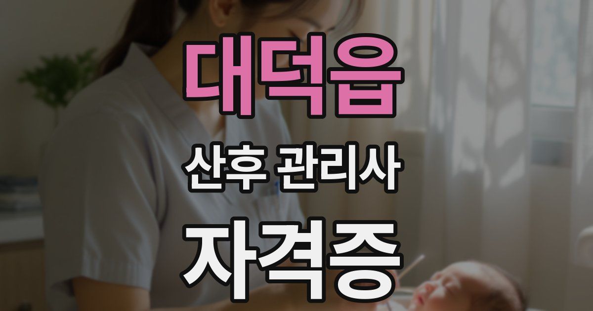 대덕읍 산후 관리사 자격증
