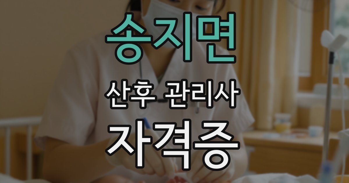 송지면 산후 관리사 자격증
