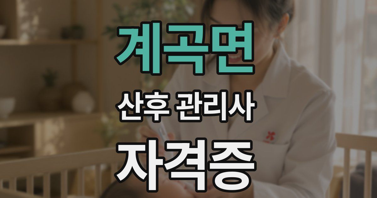 계곡면 산후 관리사 자격증