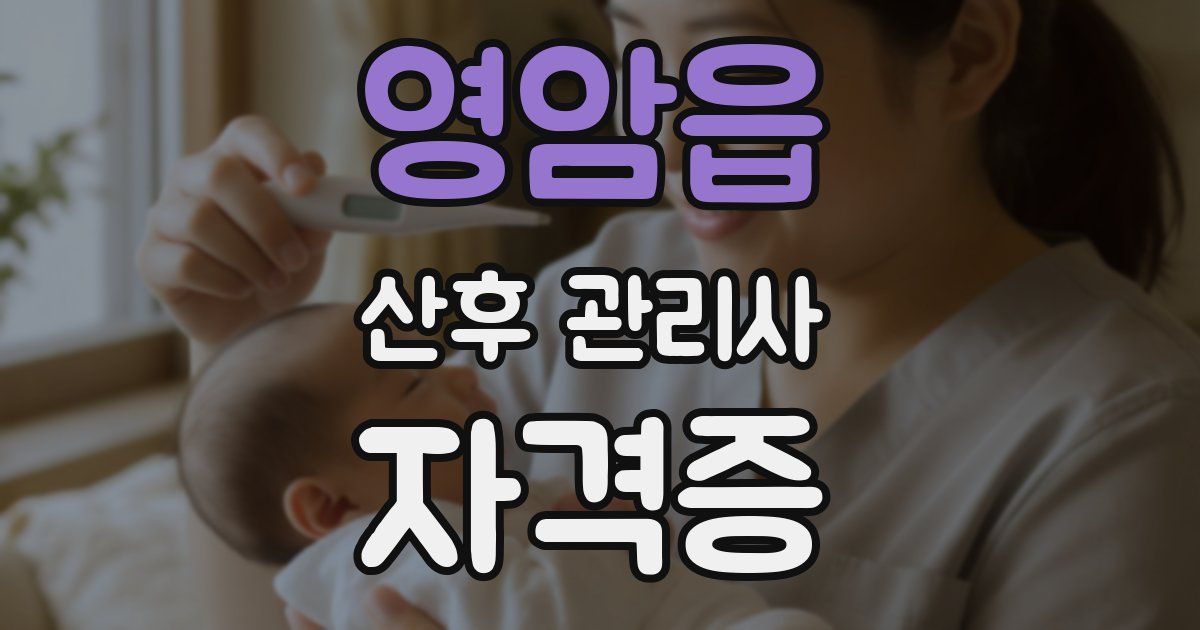 영암읍 산후 관리사 자격증