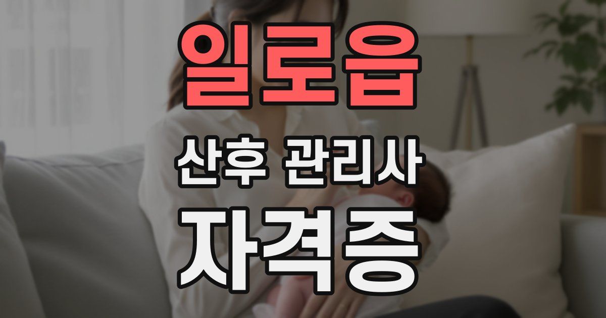 일로읍 산후 관리사 자격증