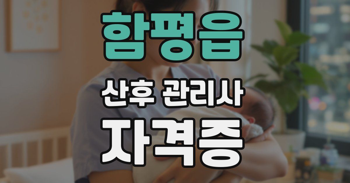 함평읍 산후 관리사 자격증