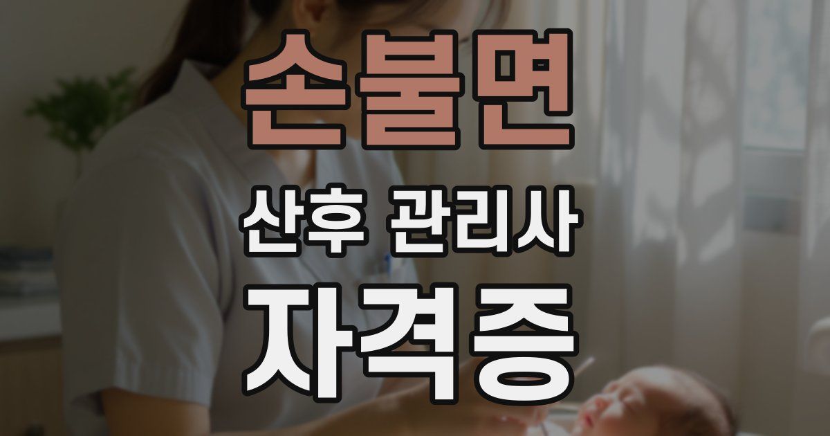 손불면 산후 관리사 자격증