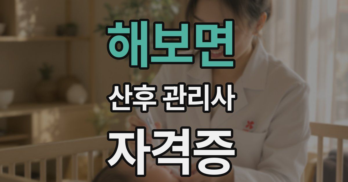 해보면 산후 관리사 자격증