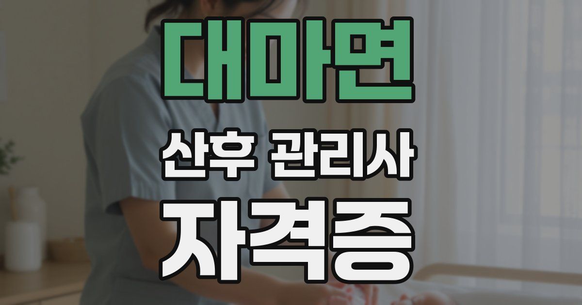 대마면 산후 관리사 자격증