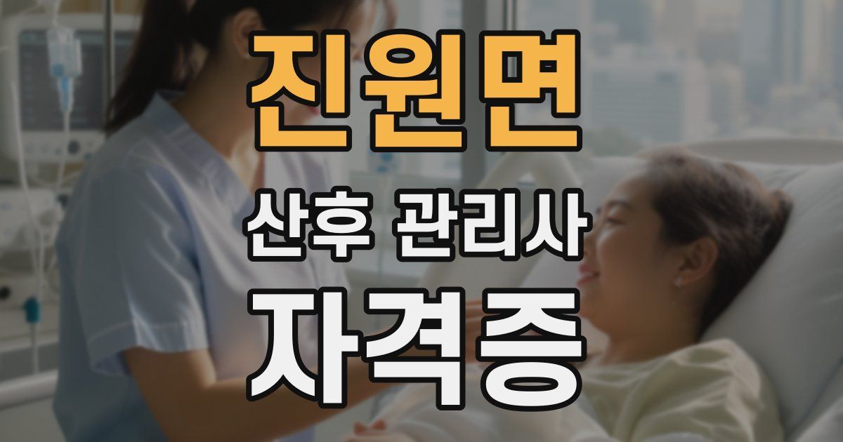 진원면 산후 관리사 자격증