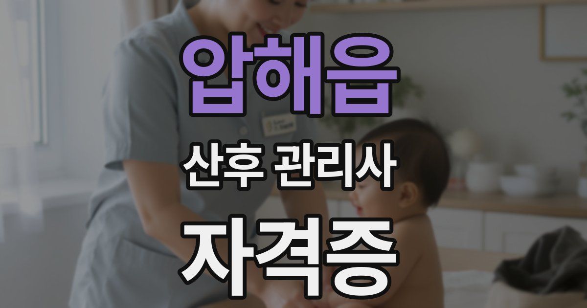 압해읍 산후 관리사 자격증