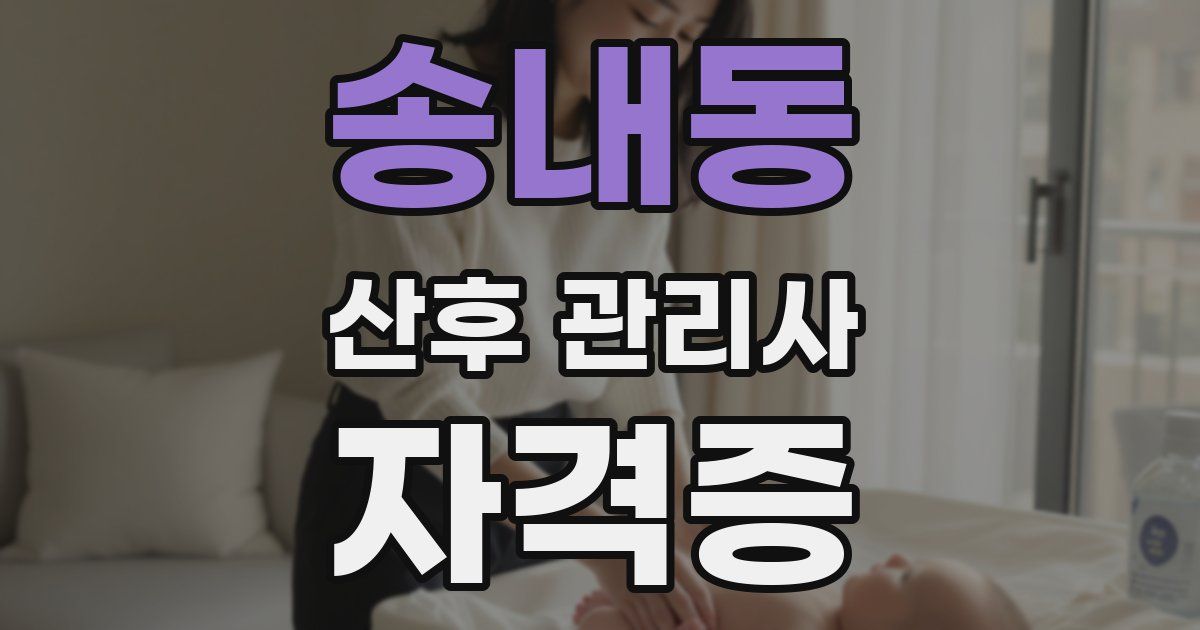 송내동 산후 관리사 자격증