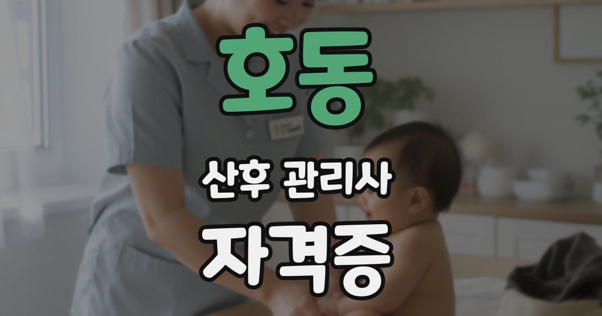 호동 산후 관리사 자격증