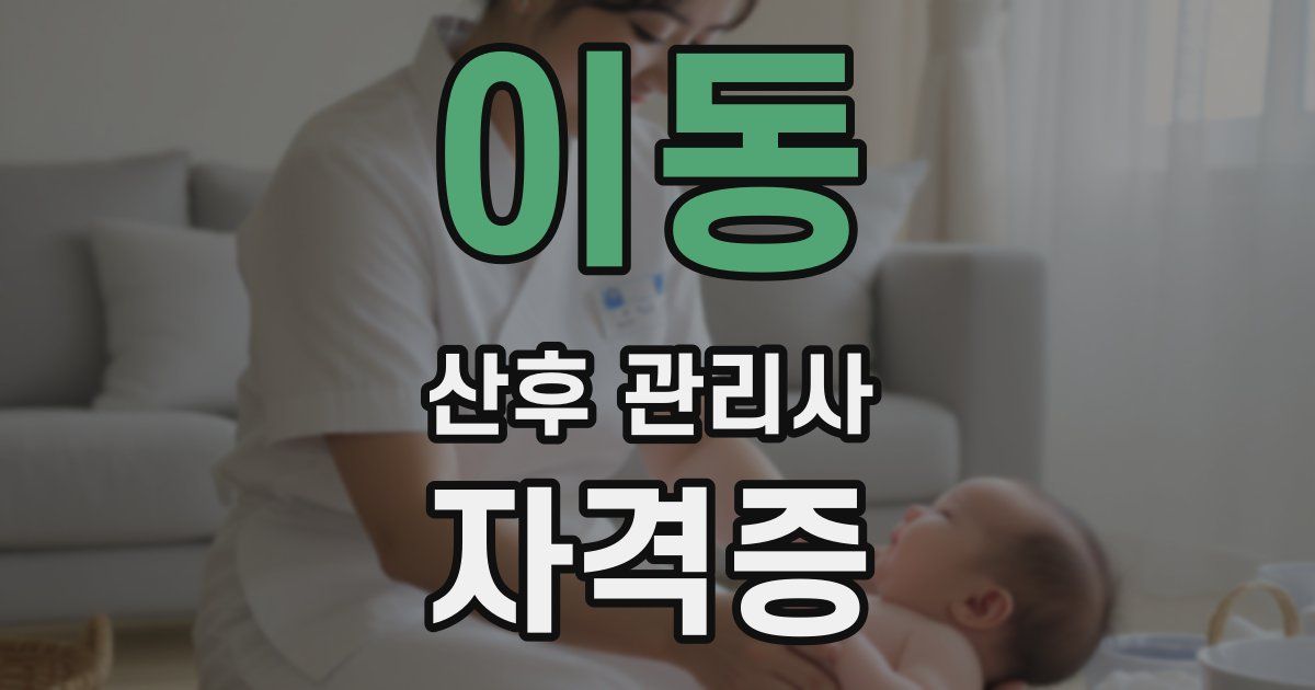 이동 산후 관리사 자격증