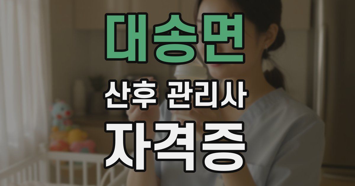 대송면 산후 관리사 자격증