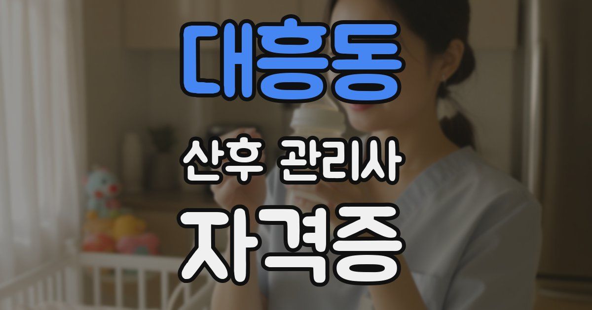 대흥동 산후 관리사 자격증