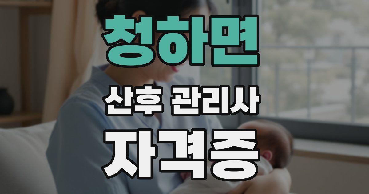 청하면 산후 관리사 자격증