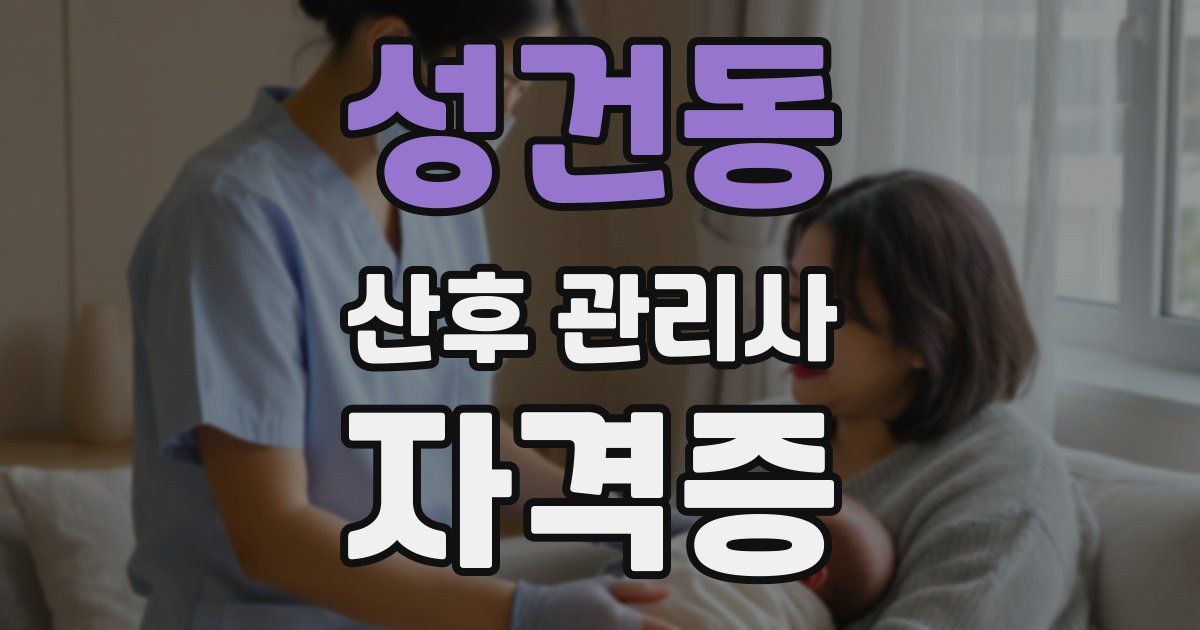 성건동 산후 관리사 자격증