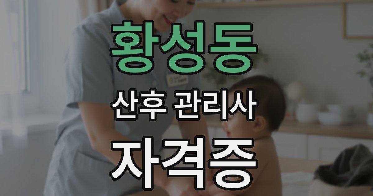 황성동 산후 관리사 자격증