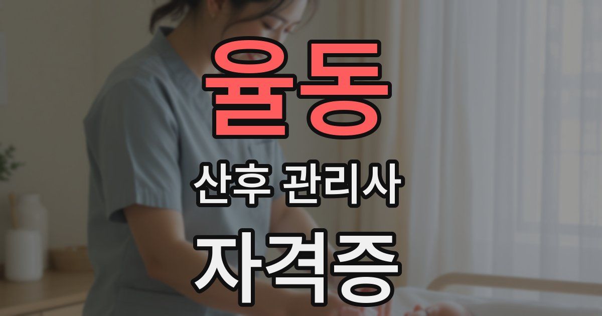 율동 산후 관리사 자격증