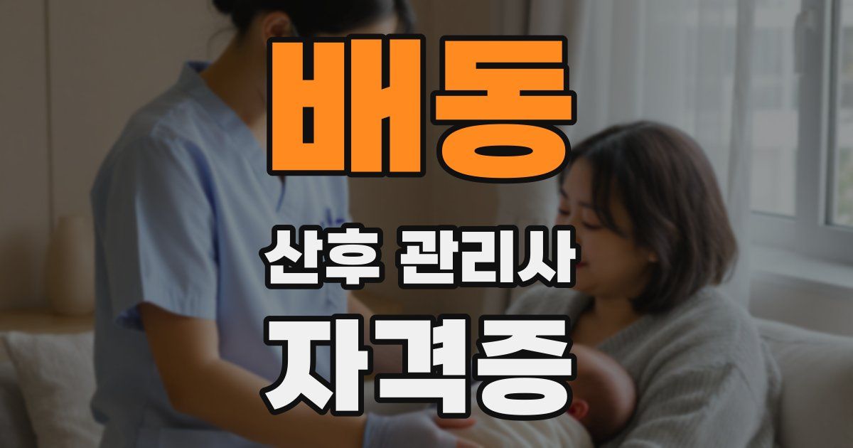 배동 산후 관리사 자격증