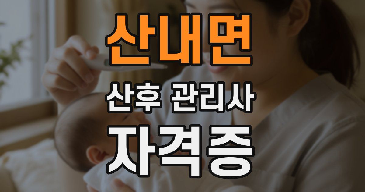 산내면 산후 관리사 자격증