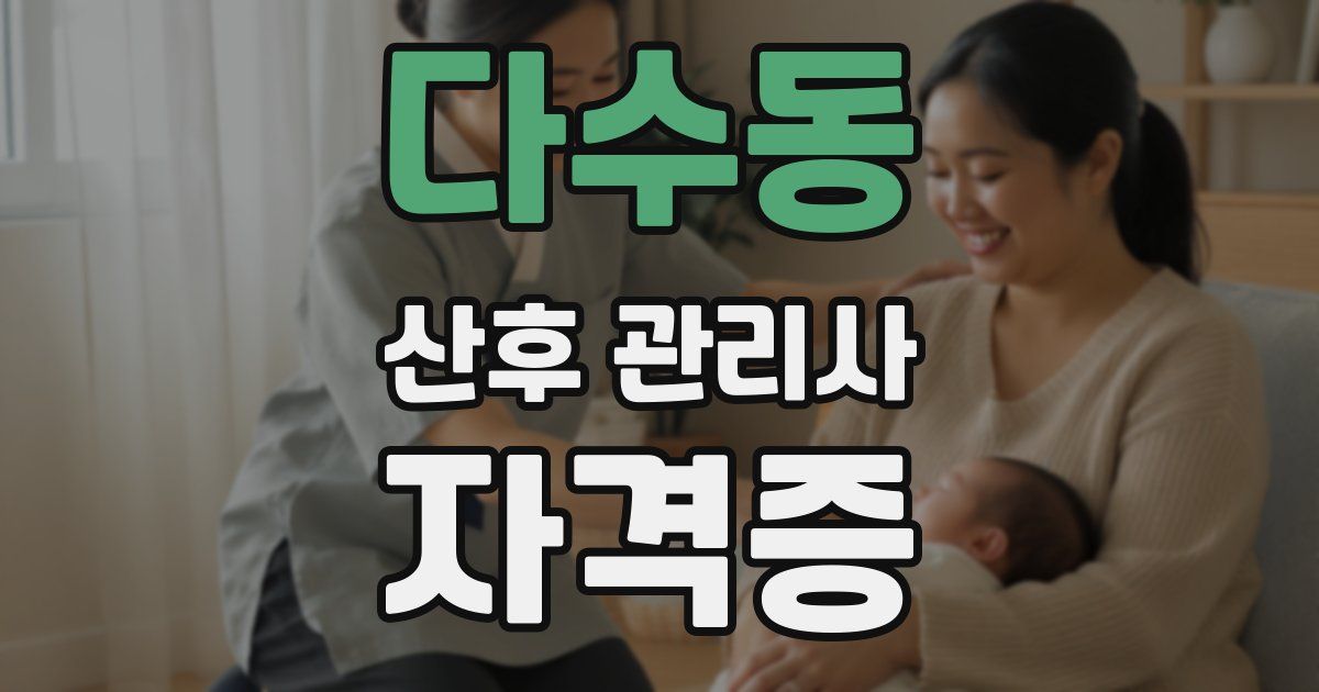 다수동 산후 관리사 자격증
