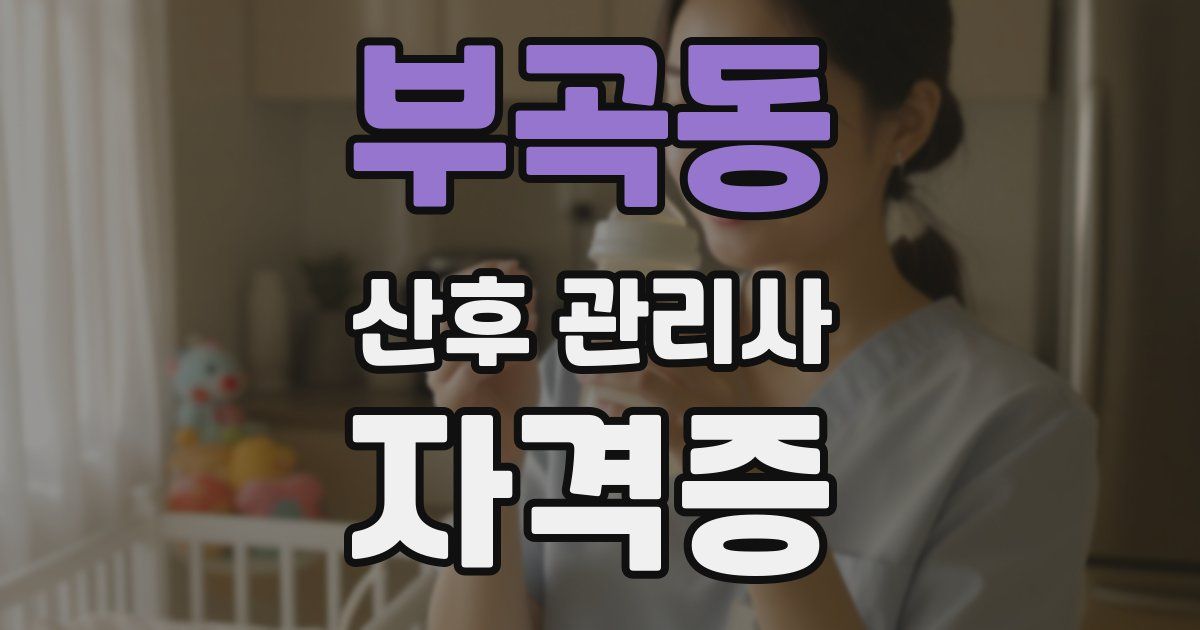 부곡동 산후 관리사 자격증