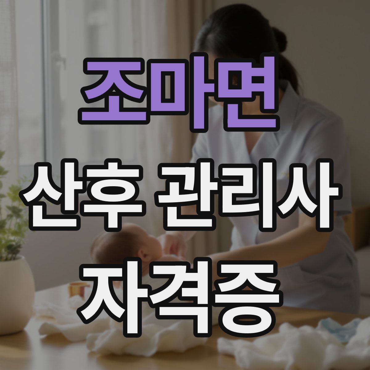조마면 산후 관리사 자격증