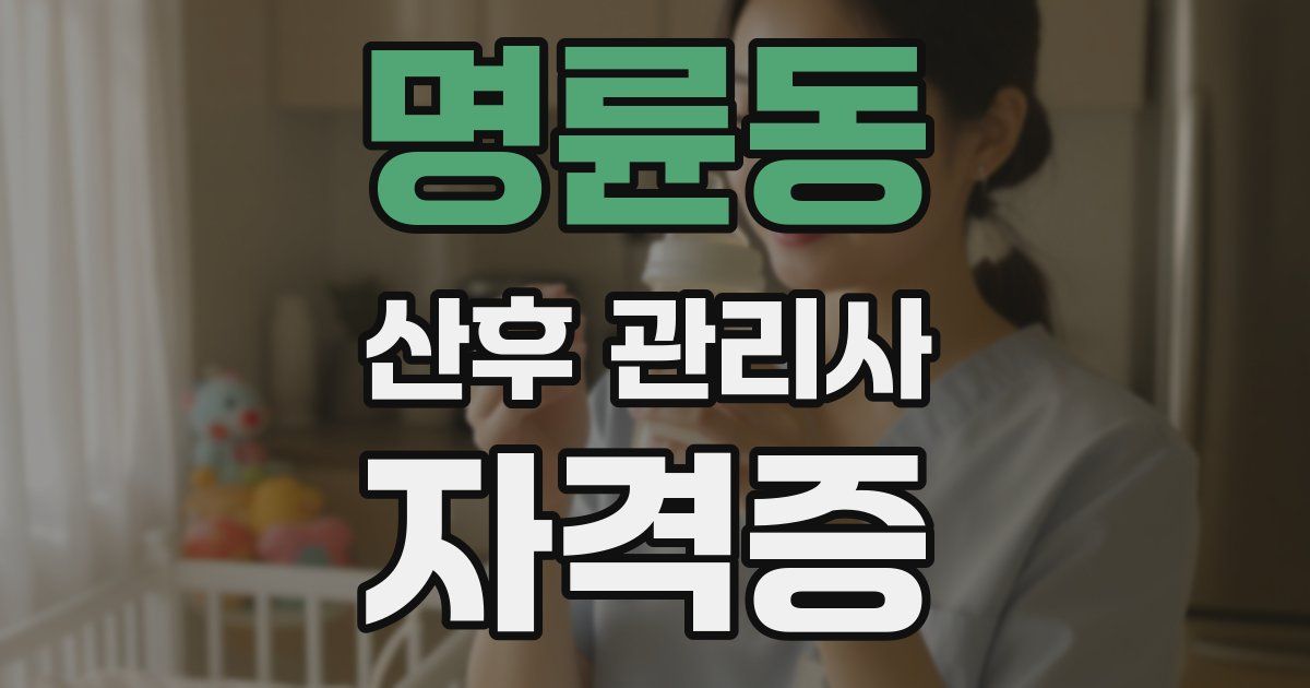명륜동 산후 관리사 자격증