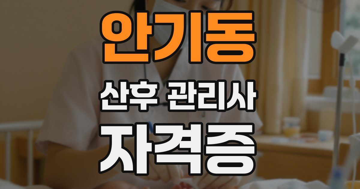 안기동 산후 관리사 자격증