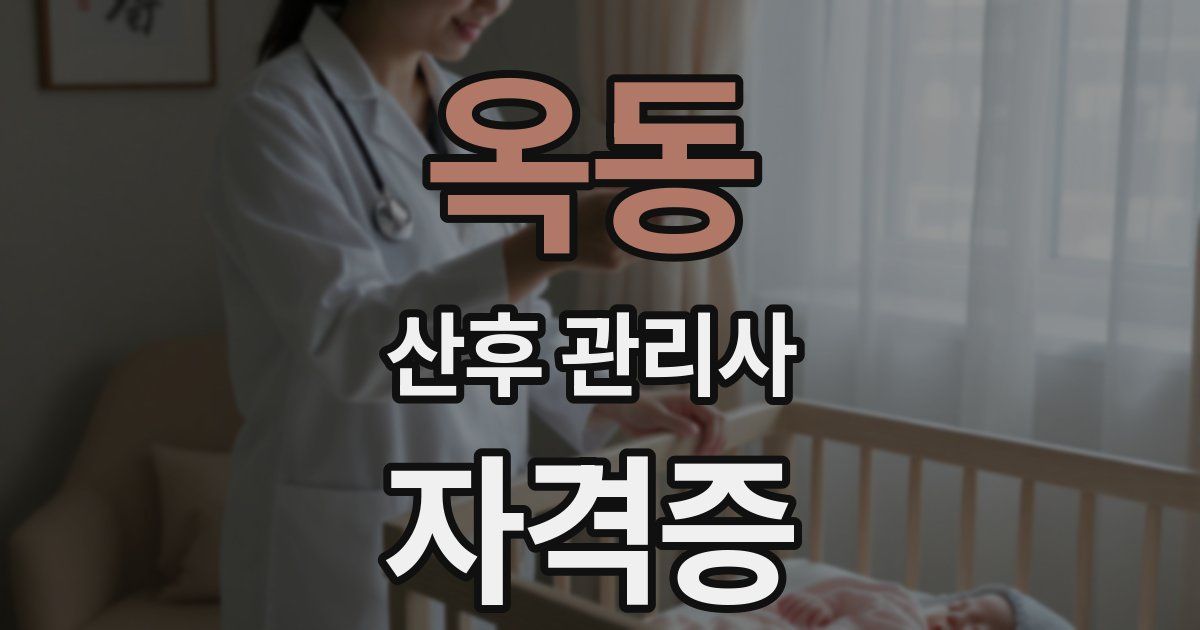 옥동 산후 관리사 자격증