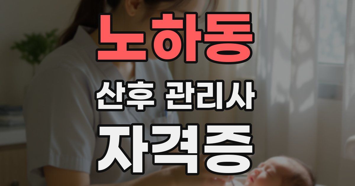 노하동 산후 관리사 자격증
