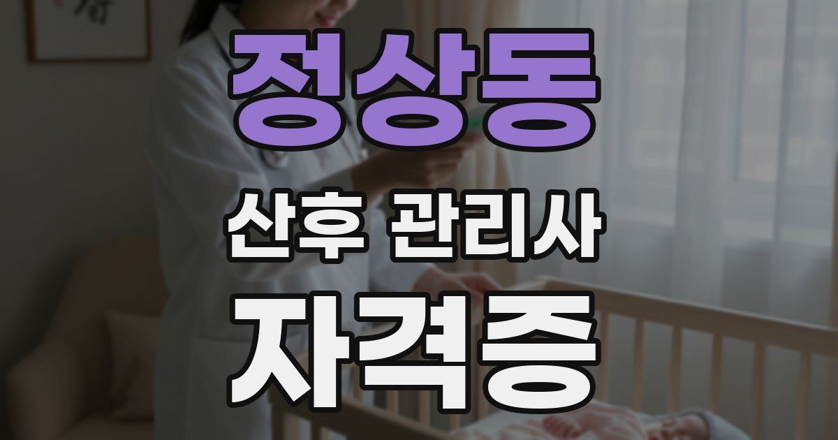 정상동 산후 관리사 자격증