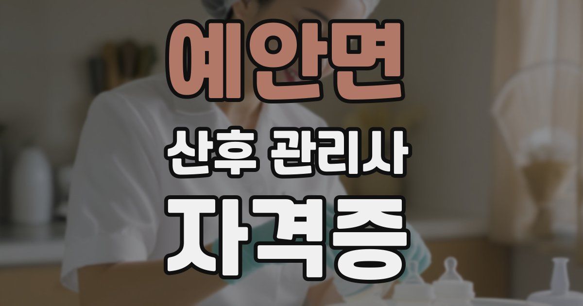 예안면 산후 관리사 자격증