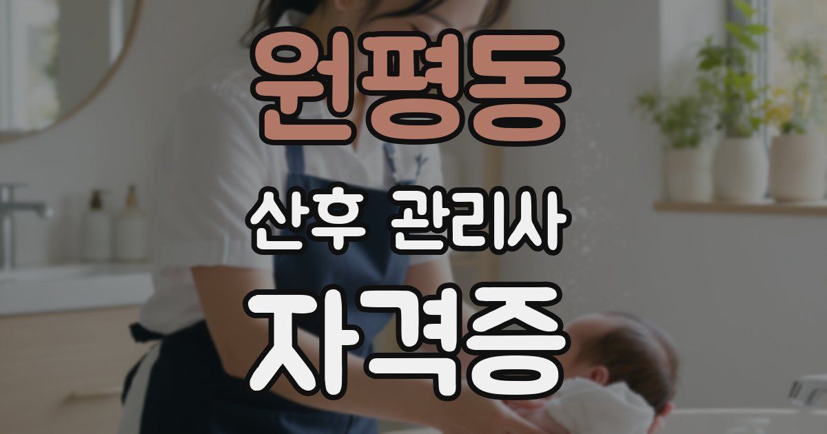 원평동 산후 관리사 자격증